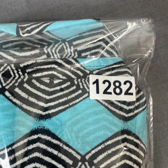 Democracy Kimono Cardigan Women XL Turquoise Black Diamond Pattern Fringe Boho - Picture 7 of 8